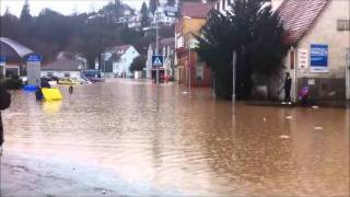 Backnang 13012011  Hochwasser [upl. by Audun]