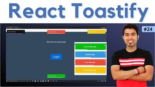 🔴 24 ReactToastify  React Toast Notifications Tutorial in Hindi in 2021 [upl. by Rubinstein]