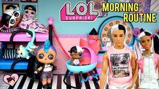 LOL Family School Morning Routine in NEW LOL Surprise Dollhouse  Barbie Pretend Play [upl. by Simmie]