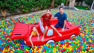 🌈🎾 Raining Colored Ball Pits Balls Hilarious Challenges with Vania Mania Kids [upl. by Alic]