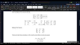 Finding the eigenspace set of eigenvectors for a 2x2 and a 3x3 matrix [upl. by Lexis28]