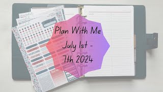 Plan With Me July 1st7th 2024  Erin Condren Plan With me [upl. by Ahter110]