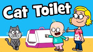 ♪ ♪ Funny Cat Song – Cat Toilet  Hooray Kids Songs amp Nursery Rhymes  Funny Animal Songs [upl. by Annaoy]