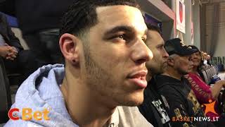 Lonzo Ball quotI like LiAngelos chances to be drafted in NBAquot [upl. by Enymsaj]