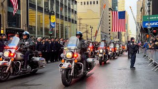 NYPD Funeral Procession for HERO Detective Wilbert Mora  Killed in Line of Duty 360 PD Motorcycles [upl. by Krongold]