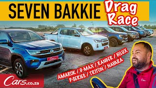 Seven Bakkie Drag Race New Ranger vs New Amarok vs Hilux vs DMax vs Navara vs Triton vs PSeries [upl. by Belter]