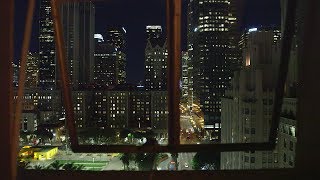 DOWNTOWN LOS ANGELES City View Night  Relaxing Video wCity Sounds [upl. by Esinyt787]