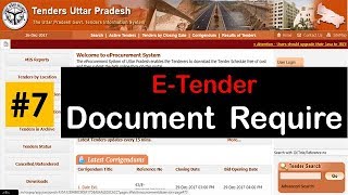 E Tender  07 Document Required for Upload to tender  E tender Process  Hindi [upl. by Aleak368]