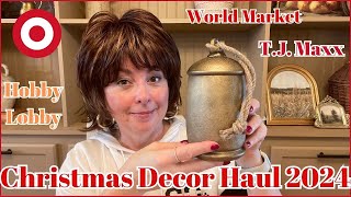 ITS TIME MY FIRST CHRISTMAS DECOR HAUL FOR 2024 WORLD MARKET 🎄HOBBY LOBBY  TARGET AND MORE [upl. by Sylvan]