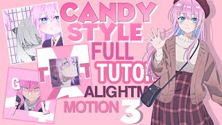 Full Candy style edit tutorial in alightmotion  Watch me edit candy style  shikimori edit ❤️ [upl. by Euqirdor]