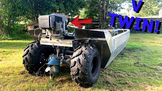 Amphibious ATV Boat Build Part 6 New Motor [upl. by Aicatan]