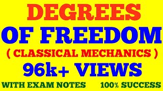 DEGREES OF FREEDOM  DEGREES OF FREEDOM IN HINDI  CLASSICAL MECHANICS  WITH EXAM NOTES [upl. by Faustina]