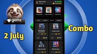 Gemz Daily Combo Cards  Gemz Today Combo 2 July 2024 [upl. by Earl]