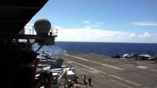 NAVY fighter pilots quotBolterquot shot from the quotVultures Rowquot aboard the USS Ronald Reagan [upl. by Poliard]