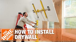 How to Hang Drywall – Drywall Installation  The Home Depot [upl. by Nossyla]