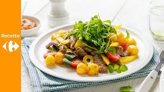 Salade italienne aux lanières de bœuf et grenailles grillées [upl. by Akli]