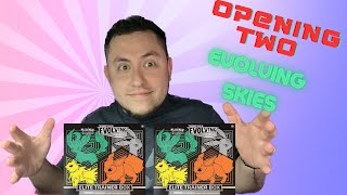 Opening Two Evolving Skies Elite Trainer Boxs [upl. by Hcra796]