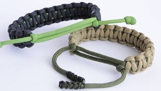 Adjustable Paracord Survival Bracelet No BuckleSliding KnotCobra Weave – How to make „CbyS“ [upl. by Suoivatnod]