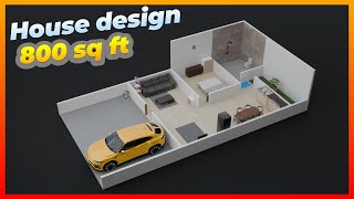 800 sq ft house plans  1 bedroom [upl. by Dichy]