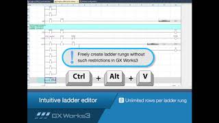 MELSOFT GX Works3 Tutorial No 9 Intuitive ladder editor Mitsubishi Electric [upl. by Sew]