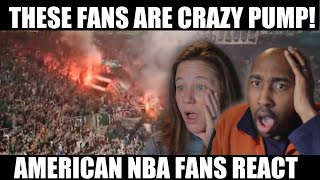 American First time reacting to Basketball fans and atmosphere USA vs EuropeReaction [upl. by Glennon]