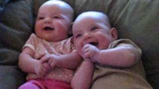 Twin Babies Laughing at Fake Sneezes [upl. by Parhe]