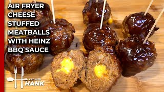 Air Fryer Cheese Stuffed Meatballs With BBQ Sauce [upl. by Brenda]