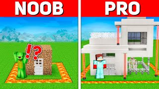 Security House Battle NOOB vs PRO BUILD CHALLENGE in Minecraft  Maizen JJ and Mikey [upl. by Attenev]