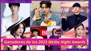 XIAO ZHAN BAI LU DENG WEI ZHAO LU SI WANG YIBO Y DEMÁS GANADORES DE LOS 2023 WEIBO NIGHT AWARDS [upl. by Raffarty]