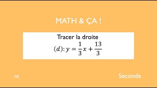 Tracer la droite déquation d y 13x133 [upl. by Atcele]