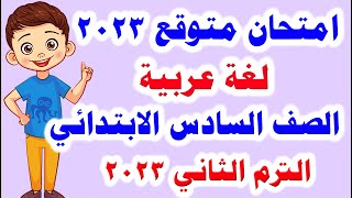 امتحان متوقع لغة عربية للصف السادس الابتدائي الترم الثاني 2023 مهم جدا  امتحانات الصف السادس [upl. by Noam163]