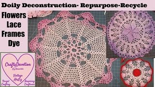 Upcycle vintage Doily Diy 3 Cotton doily Linen Repurpose doily flowers lace doily dye omber [upl. by Novat]