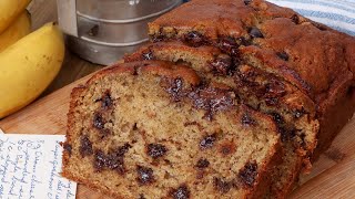 Chocolate Chip Banana Bread Recipe 🍌🍫 [upl. by Ehctav655]