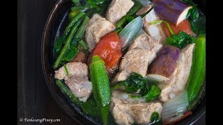 Pork Sinigang  How to Cook Sinigang Panlasang Pinoy [upl. by Rosalyn]