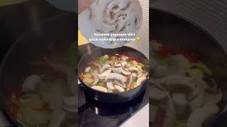 TAVUKLU MANTARLI MAKARNA🍄 food pasta  pratiktarifler [upl. by Yelra]