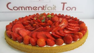 Recette de la tarte aux fraises revisitée  Biscuit breton et crème mascarpone vanillé [upl. by Aynat]