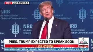 Trump can barely speak quickly ends event amp leaves stage [upl. by Clotilda671]