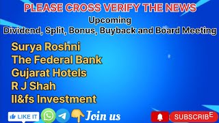 Surya Roshni The Federal Bank Gujarat Hotels R J Shah IIampfs Investment nse bse sensex nifty [upl. by Nada654]