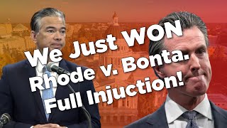 We Just Won on Rhode v Bonta Full Injunction [upl. by Haldeman]