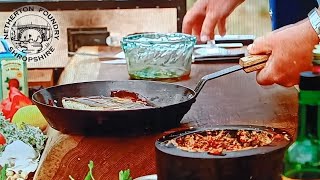 James cooking with fresh Spanish ingredients in a Netherton Foundry frying pan [upl. by Drarej566]