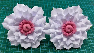 Easy and Simple Origami White Paper Flowers Making  DIY Flowers  Home Decoration  Paper Crafts [upl. by Airrehs523]