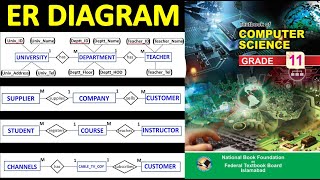 Entity Relationship Diagram ERDs Diagram  Class 11 Computer Chapter 7 National Book Foundation [upl. by Eintrok]