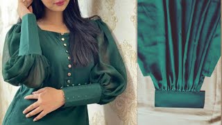 latest cuff sleeve design cutting and stitching 2023  baju sewing tips for beginners  baju [upl. by Tebzil322]