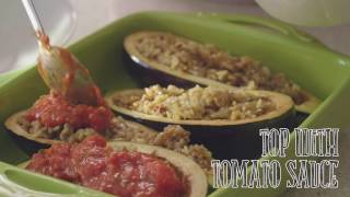 Flexitarian Stuffed Eggplant For Meat and Veg Lovers [upl. by Ycnuahc]