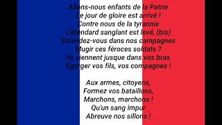 LA MARSEILLAISE  HYMNE DE LA FRANCE  PAROLES [upl. by Jessi]