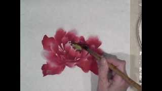 Peony Demo Part 13 in Chinese brush painting technique [upl. by Ultun]