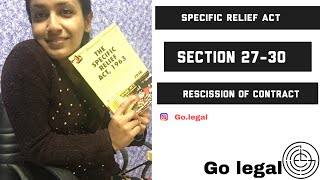 Section 2730 of Specific Relief Act Recission of Contract go legal Tutorial [upl. by Ennovyhs]