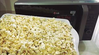 Popcorn in Microwave Oven  Popcorn without Oil  Healthy Crispy Popcorn Recipe in Hindi [upl. by Recha]