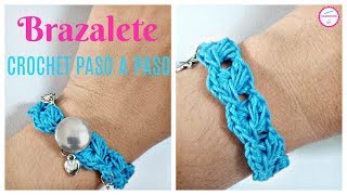 TEJE BRAZALETES A CROCHET EN POCOS MINUTOS [upl. by Bocock827]