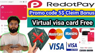 💳 Redotpay Visa card Buy 5 bonus promo code New offer physical card active 2024 [upl. by Lena]